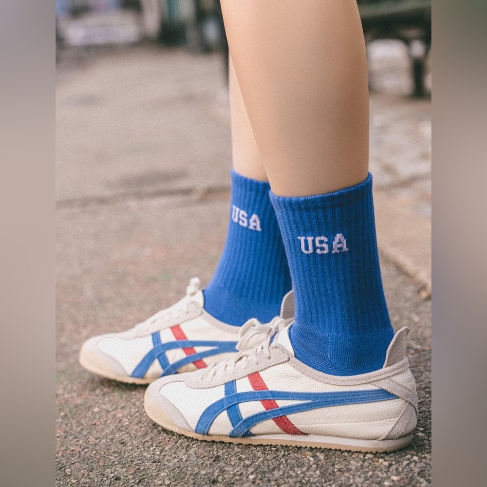 Brandy melville blue USA crew socks